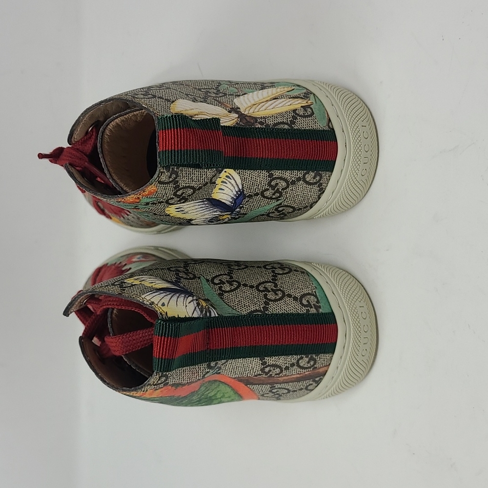 Gucci Unisex Coated Canvas High Top Sneaker Men's Size 5 G Women 9 - Picture 4 of 10